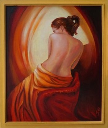 Femininity and light female nude oil painting