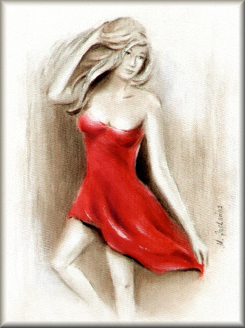 Girl im roten Kleid